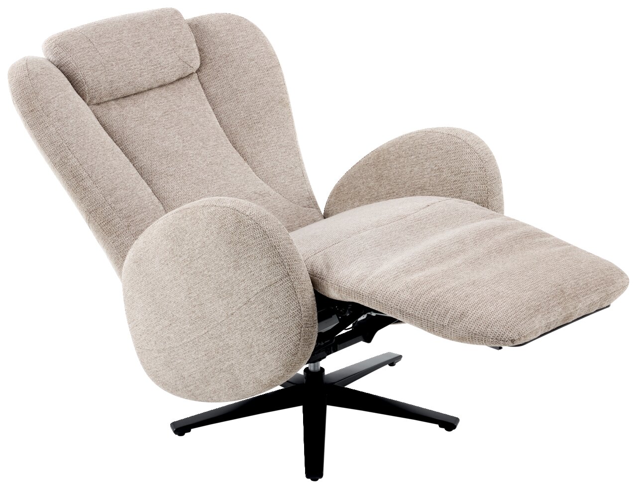 Stylife Relaxsessel VAN Beiger Relaxsessel mit verstellbarer Rückenlehne und Fußstütze, seitliche Perspektive