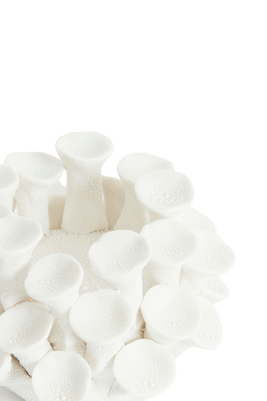 Light&Living Teelichthalter DELARA Weißer Teelichthalter mit organischer Struktur, von oben fotografiert