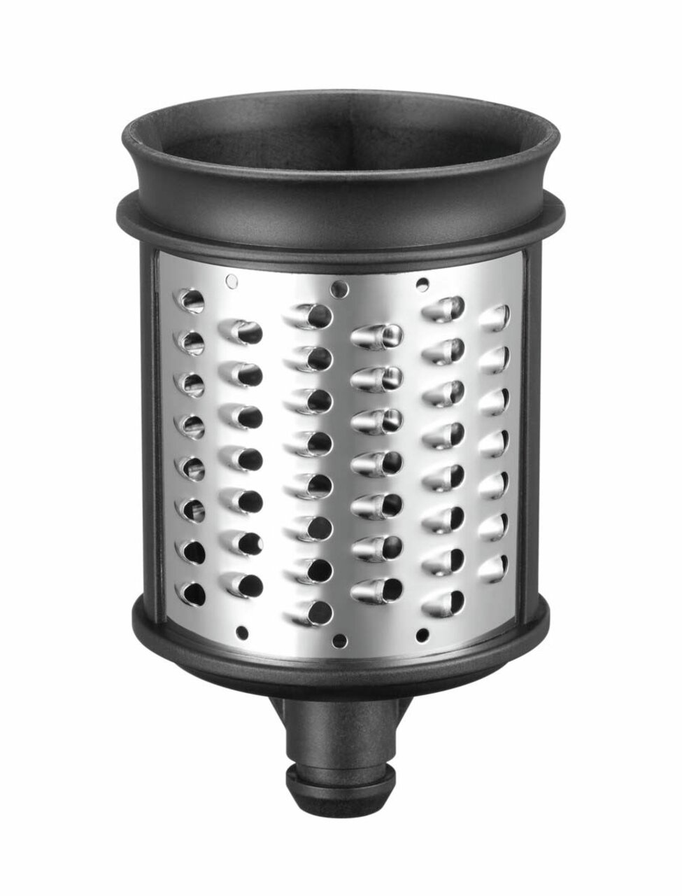 Zylindrische Reibe für Gemüseschneider, seitliche Perspektive