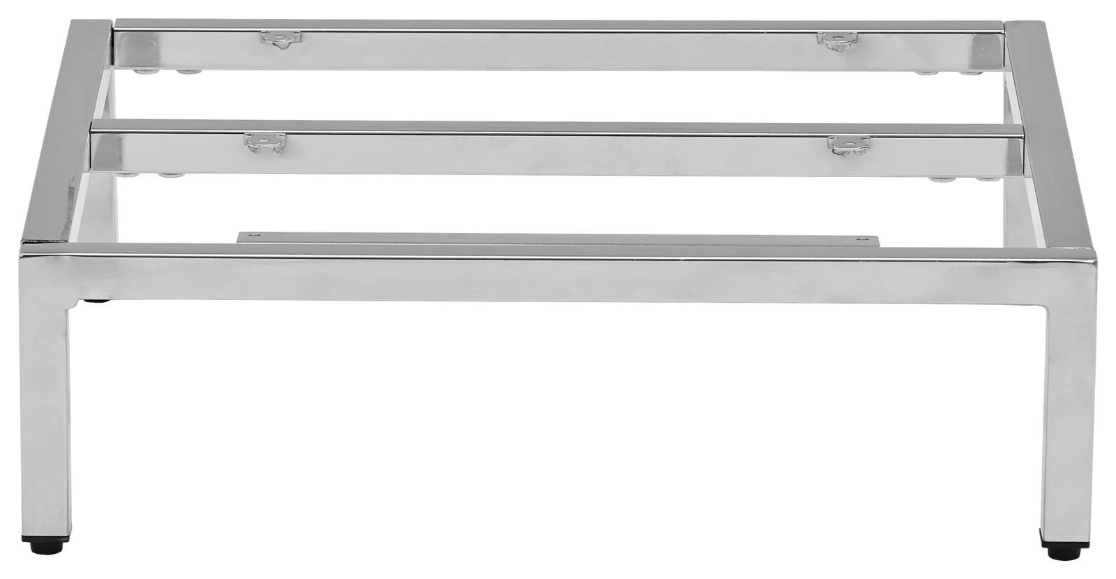 Metalluntergestell MALIN aus glänzendem Metall, frontale Ansicht