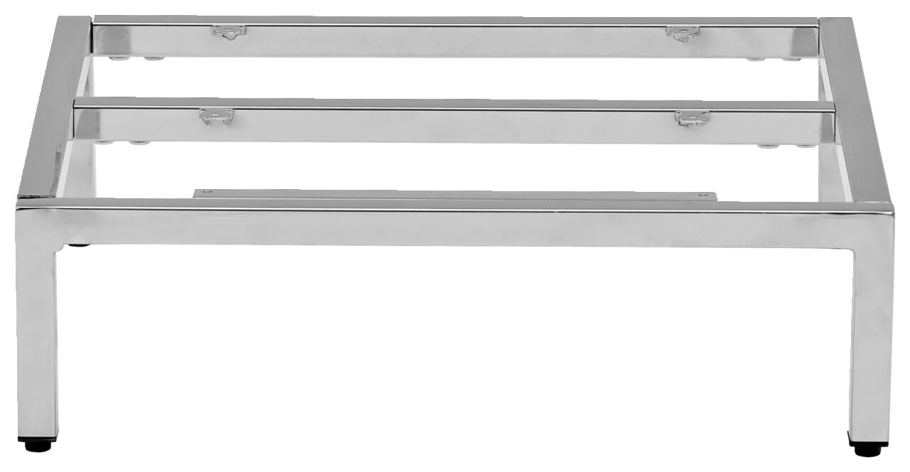 Metalluntergestell MALIN aus glänzendem Metall, frontale Ansicht