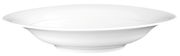 Weißer Suppenteller aus Porzellan, seitliche Perspektive