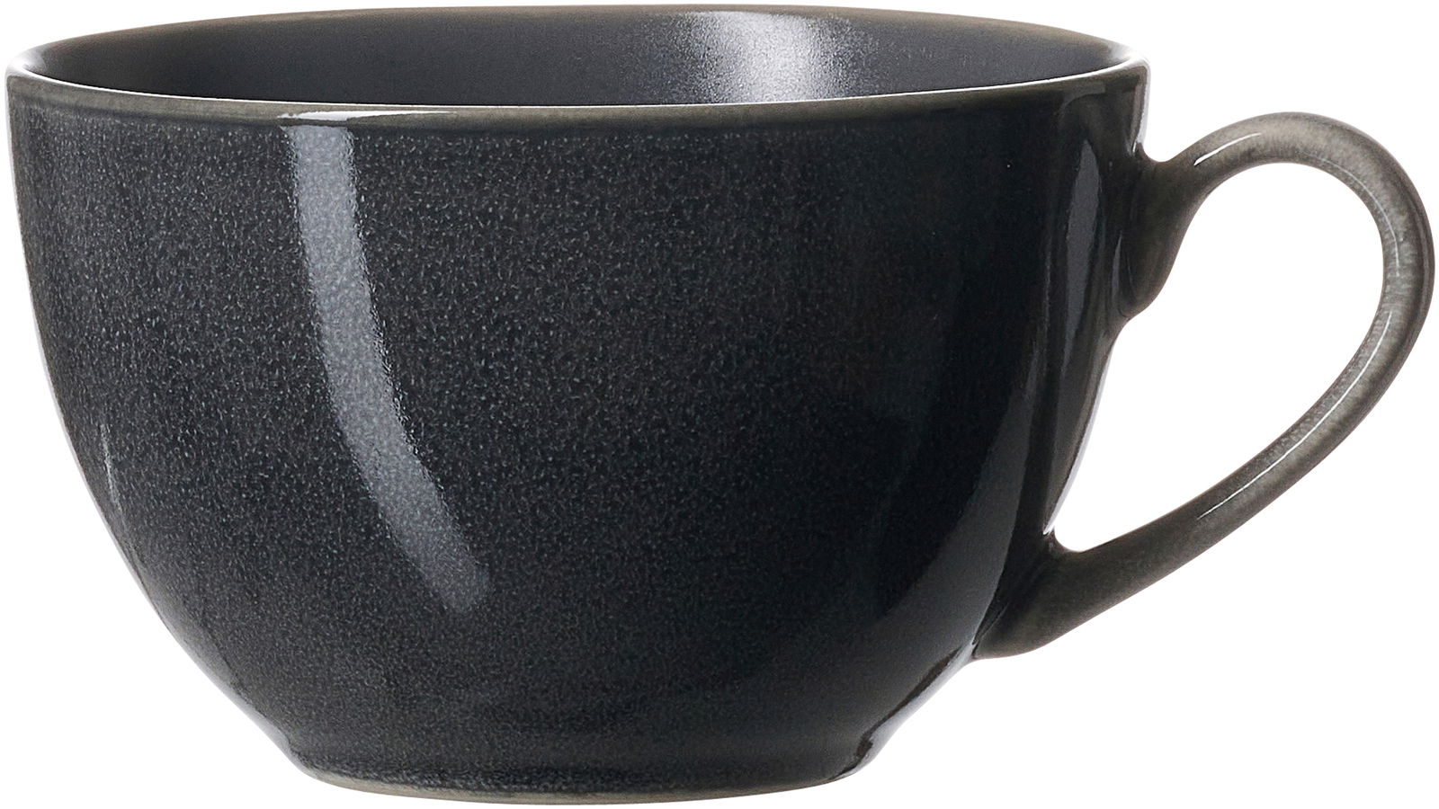 Ritzenhoff & Breker Kaffeeobertasse TOLEDO Schwarze Kaffeeobertasse mit Henkel, seitliche Perspektive