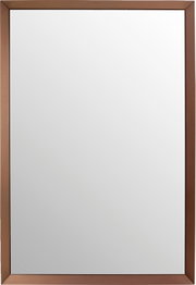 Rechteckiger Wandspiegel mit einem schmalen, bronzefarbenen Rahmen, frontal abgebildet.