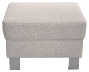 Grauer Hocker TIM mit quadratischer Sitzfläche und Metallbeinen, Frontalansicht