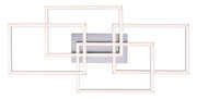 Moderne plafondlamp IVEN met een geometrisch ontwerp van rechthoekige frames, gezien van voren.