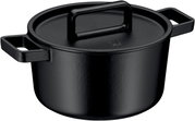 Schwarzer WMF Flavour Bräter 24cm mit Deckel, seitliche Perspektive
