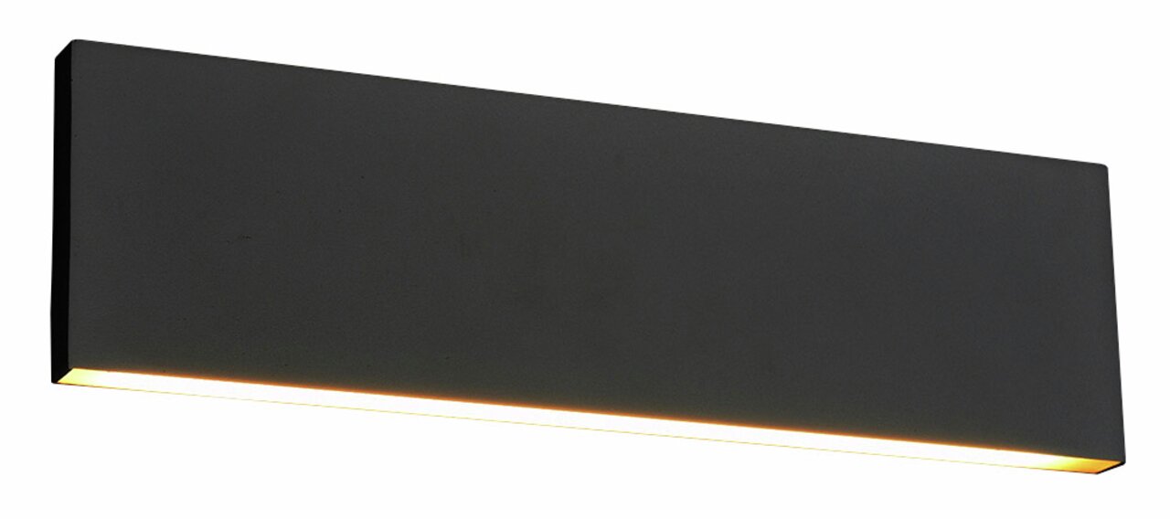 Moderne Wandleuchte Concha in rechteckiger Form, seitliche Perspektive