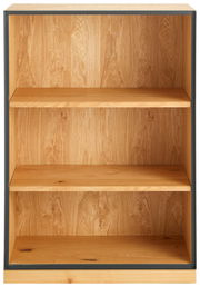 Holzregal mit drei offenen Fächern, frontal betrachtet