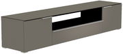 Modernes XL TV-Lowboard in grauer Farbe, seitliche Perspektive