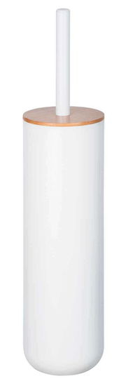 WC-Garnitur Posa in Weiß mit Holzdeckel, frontal abgebildet