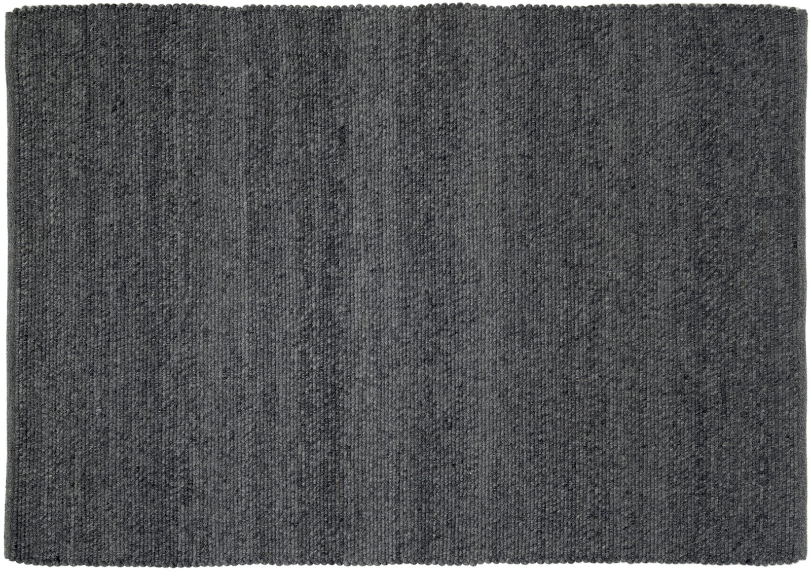 Grauer Handwebteppich in Draufsicht, gleichmäßiges Muster