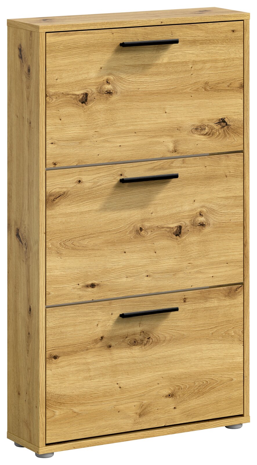 Carryhome Schuhkipper 3er SAM Schuhkipper aus Holz mit drei Klappen, seitliche Perspektive