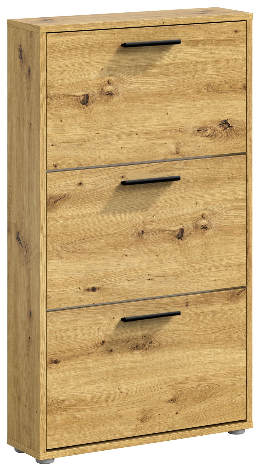 Schuhkipper aus Holz mit drei Klappen, seitliche Perspektive