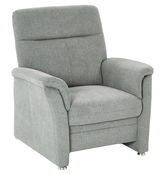 Grauer Sessel mit Stoffbezug, Vorderansicht