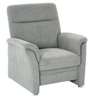 Grauer Sessel mit Stoffbezug, Vorderansicht