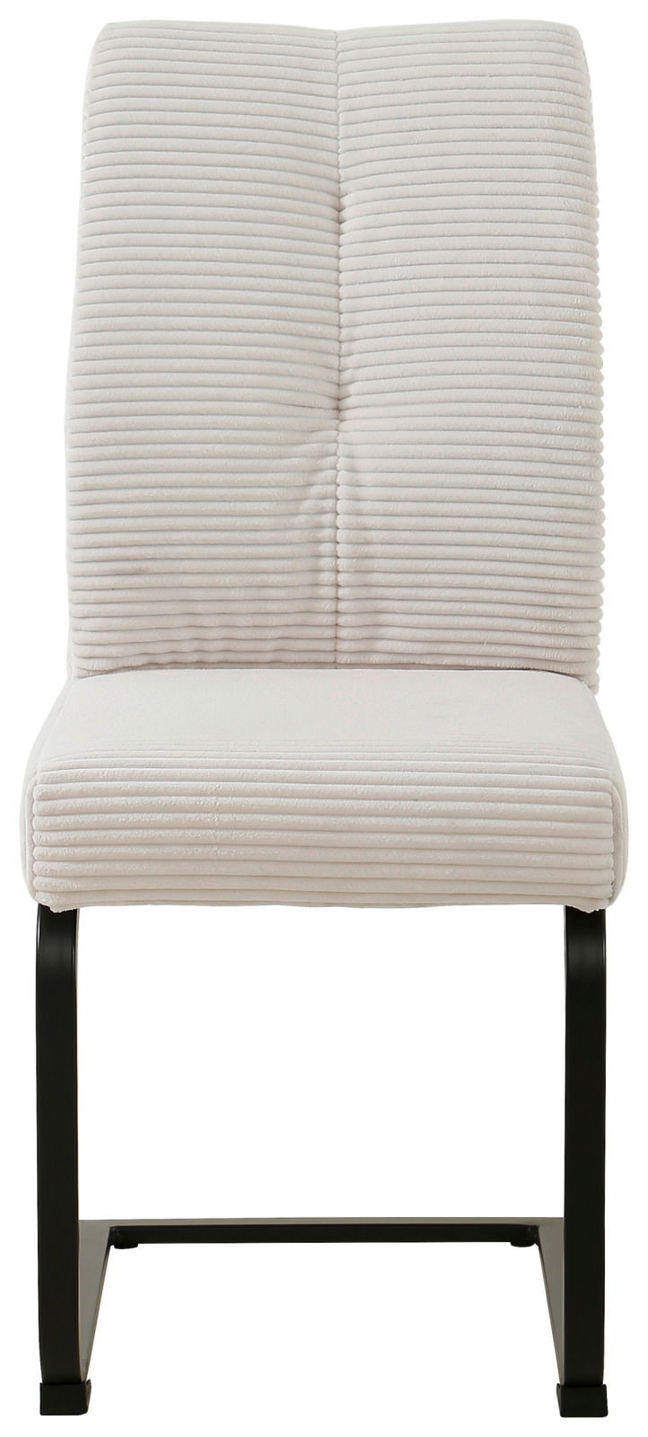 Moderner Schwingstuhl ARNE in cremefarbener Polsterung, Vorderansicht