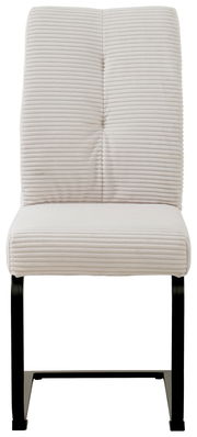 Moderner Schwingstuhl ARNE in cremefarbener Polsterung, Vorderansicht