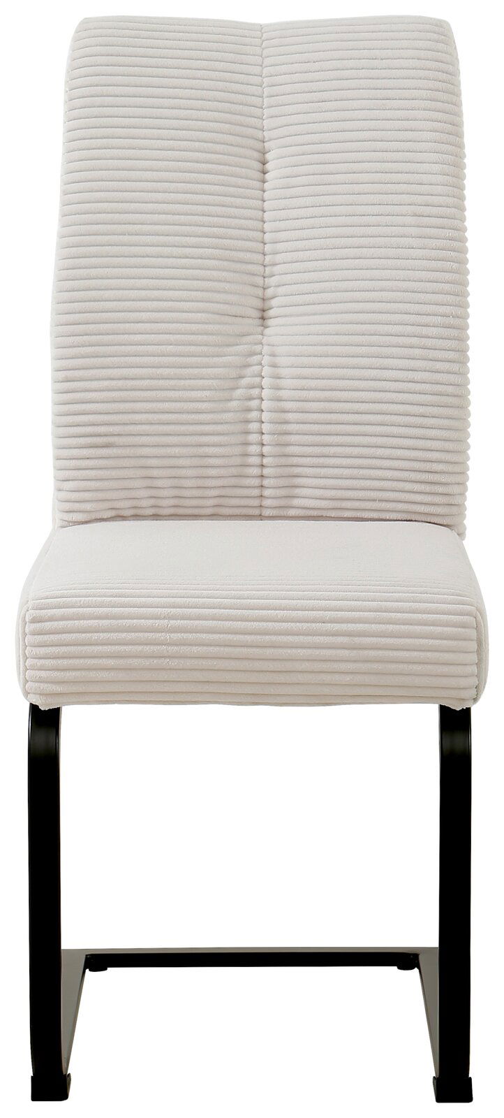 Moderner Schwingstuhl ARNE in cremefarbener Polsterung, Vorderansicht