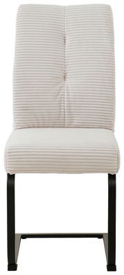 Moderner Schwingstuhl ARNE in cremefarbener Polsterung, Vorderansicht