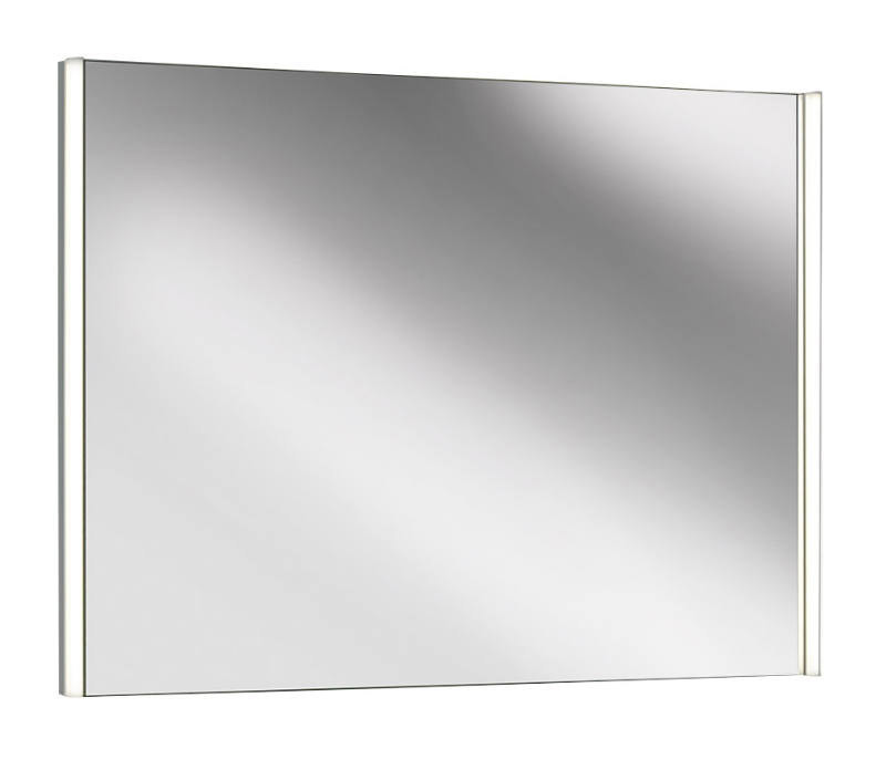 Moderner LED-Spiegel mit seitlicher Beleuchtung, seitliche Perspektive