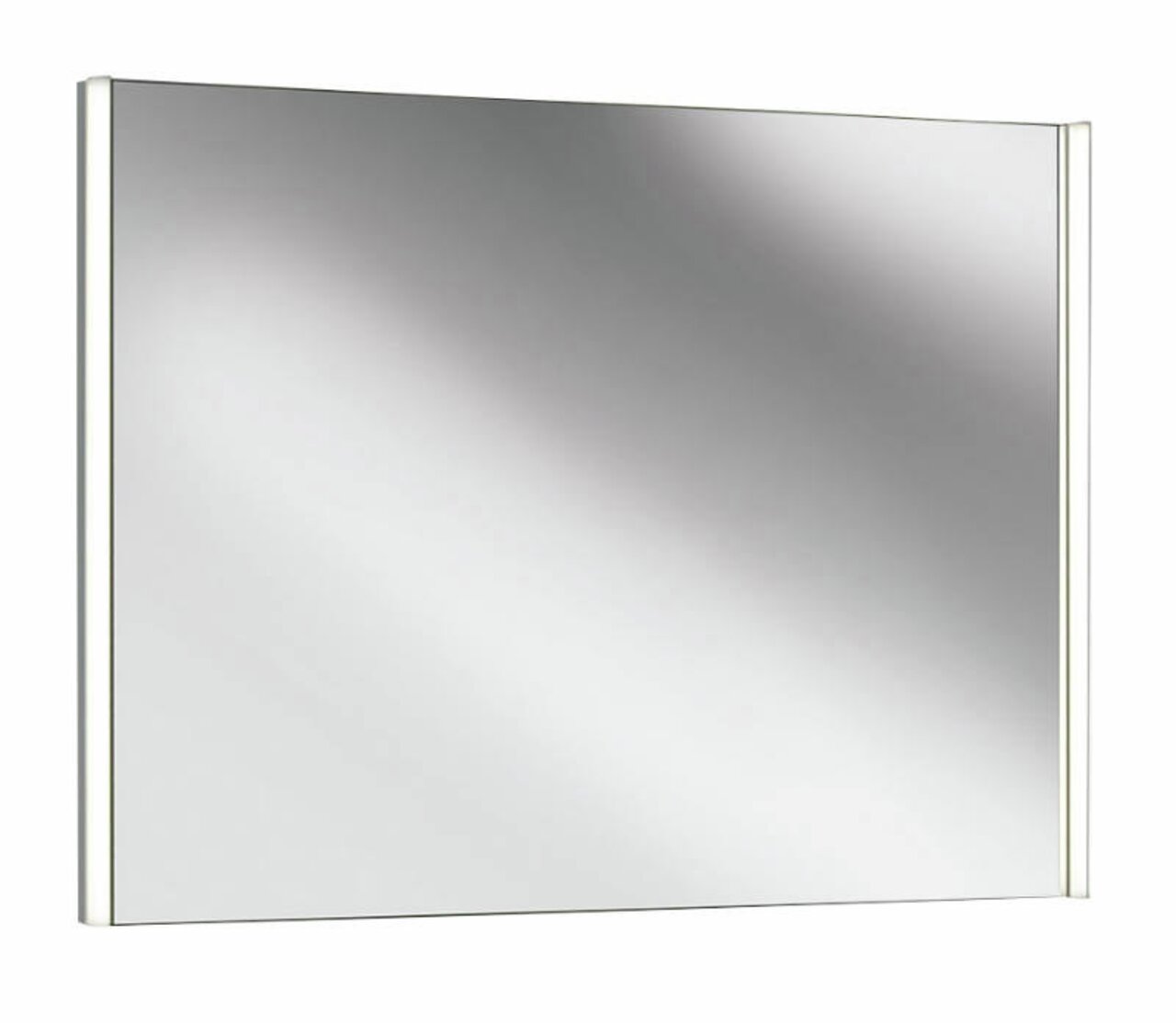 Moderner LED-Spiegel mit seitlicher Beleuchtung, seitliche Perspektive