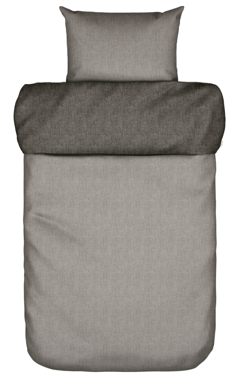 Marc O'Polo Bettwäsche 155x220cm Bettwäsche-Set 155x220cm in Grau mit feinem Streifenmuster, Draufsicht