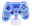 Tischleuchte in Form eines Game-Controllers mit blauem LED-Licht und der Aufschrift 'Game Over', frontal abgebildet.