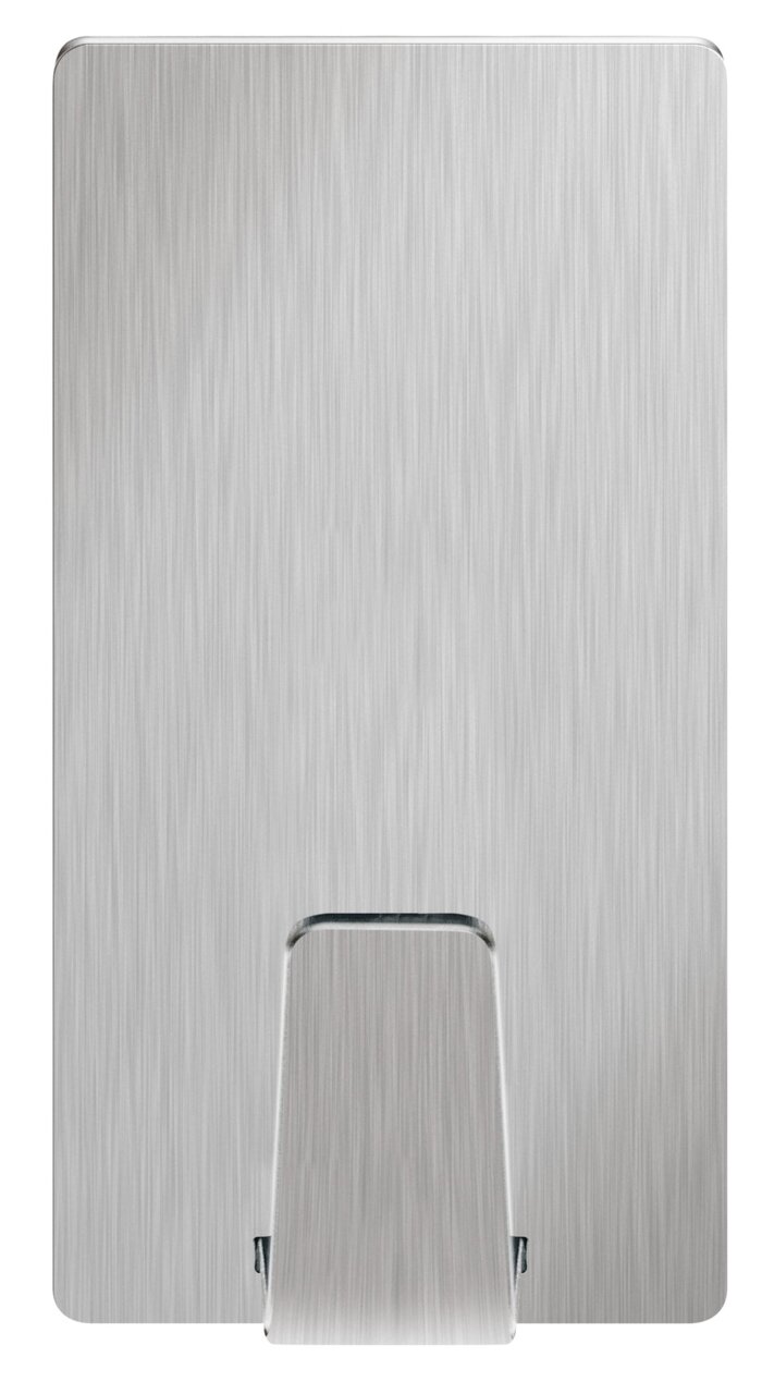 Tesa Powerstrips 2-tlg. WATERPROOF Wasserdichter Edelstahlhaken von vorne, ideal für Badezimmer und feuchte Umgebungen.