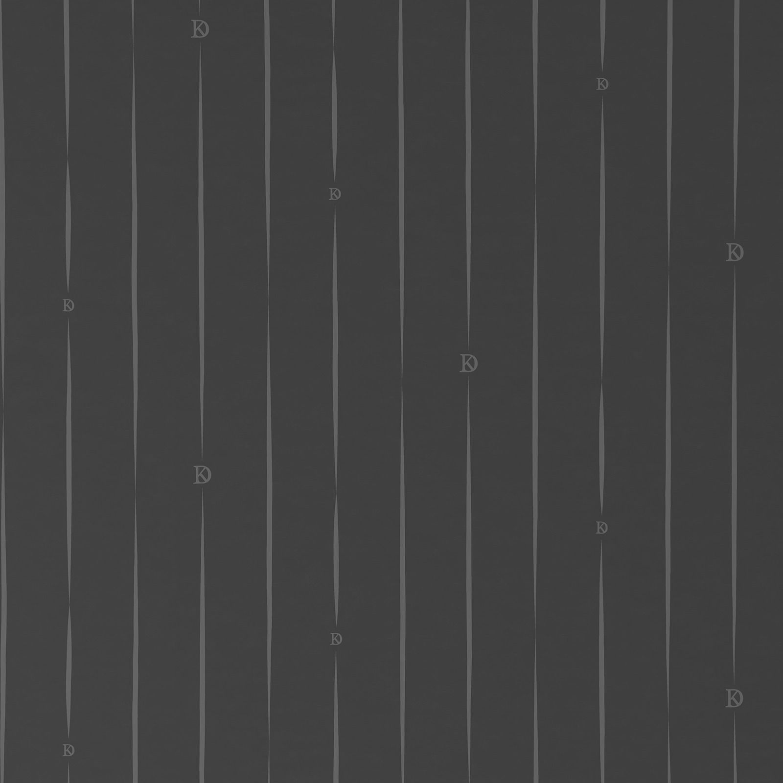 Dunkelblaue Wendebettwäsche mit vertikalen, schmalen Streifen und kleinen, dezenten Logos, Draufsicht.