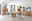 Linea Natura Sideboard GEORGIA Modernes Wohnzimmer mit einem Sideboard aus Holz, umgeben von stilvollen grauen Stühlen und einem Holztisch, aus der Perspektive des Raumes betrachtet.