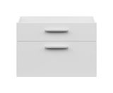 Weißes Schubladen-Set mit zwei Schubladen, frontale Ansicht