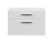 Weißes Schubladen-Set mit zwei Schubladen, frontale Ansicht