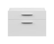 Weißes Schubladen-Set mit zwei Schubladen, frontale Ansicht