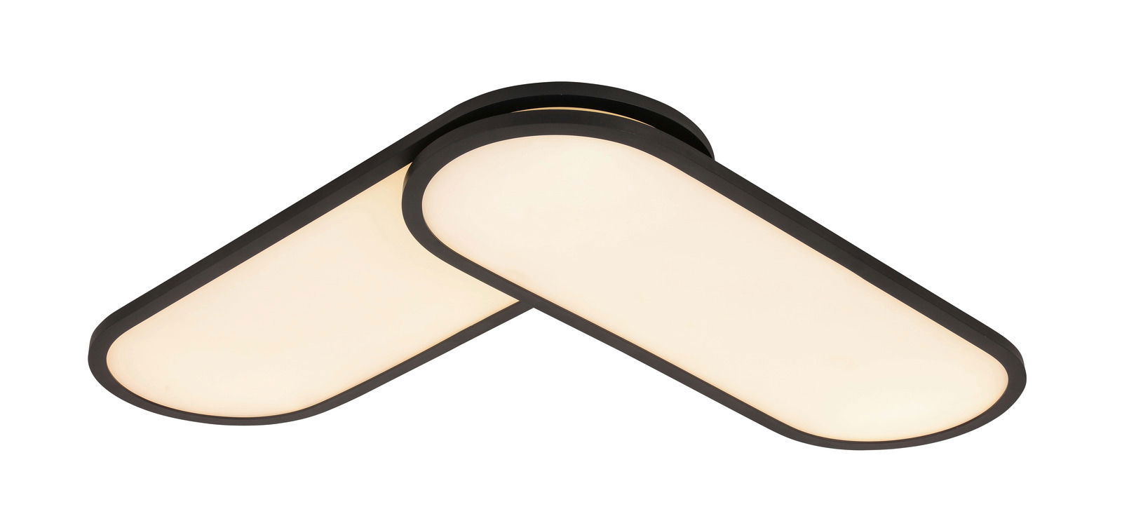 LED-Paneel in V-Form, seitliche Perspektive