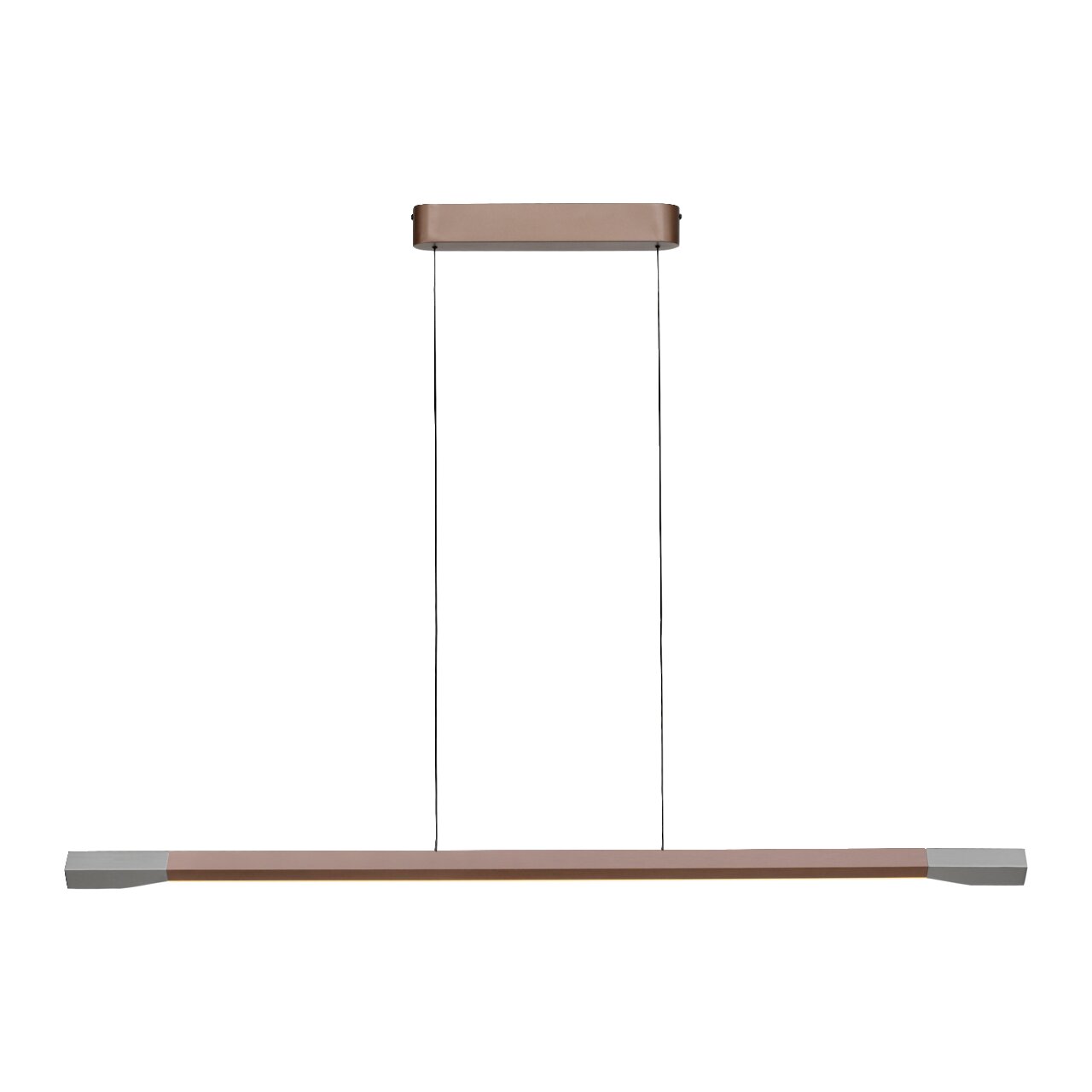 Moderne LED-Pendelleuchte in minimalistischem Design, seitliche Perspektive