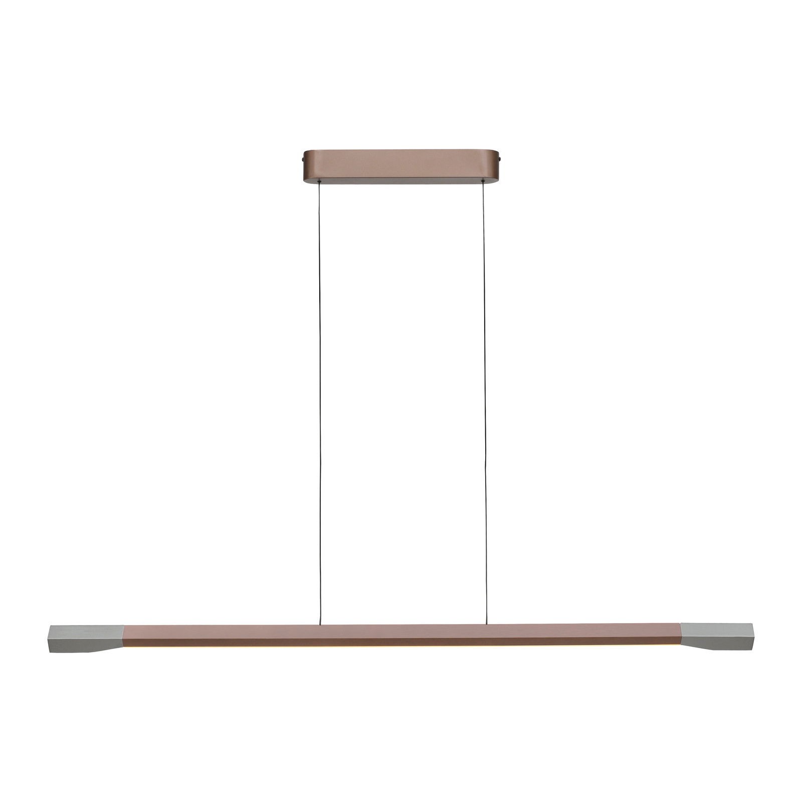 Moderne LED-Pendelleuchte in minimalistischem Design, seitliche Perspektive