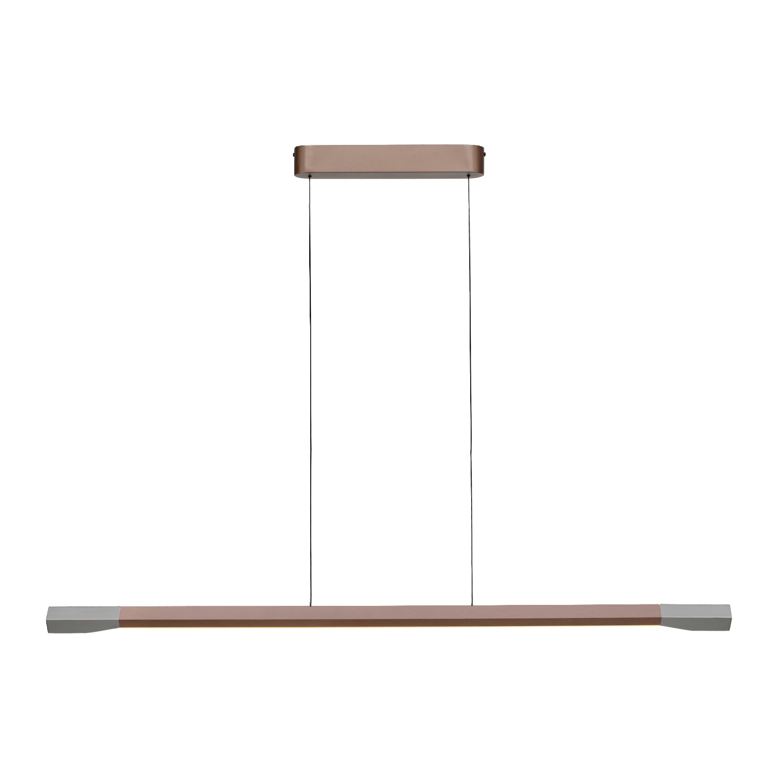Moderne LED-Pendelleuchte in minimalistischem Design, seitliche Perspektive