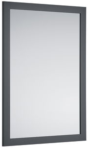 Rechteckiger Spiegel mit schwarzem Rahmen, seitliche Perspektive