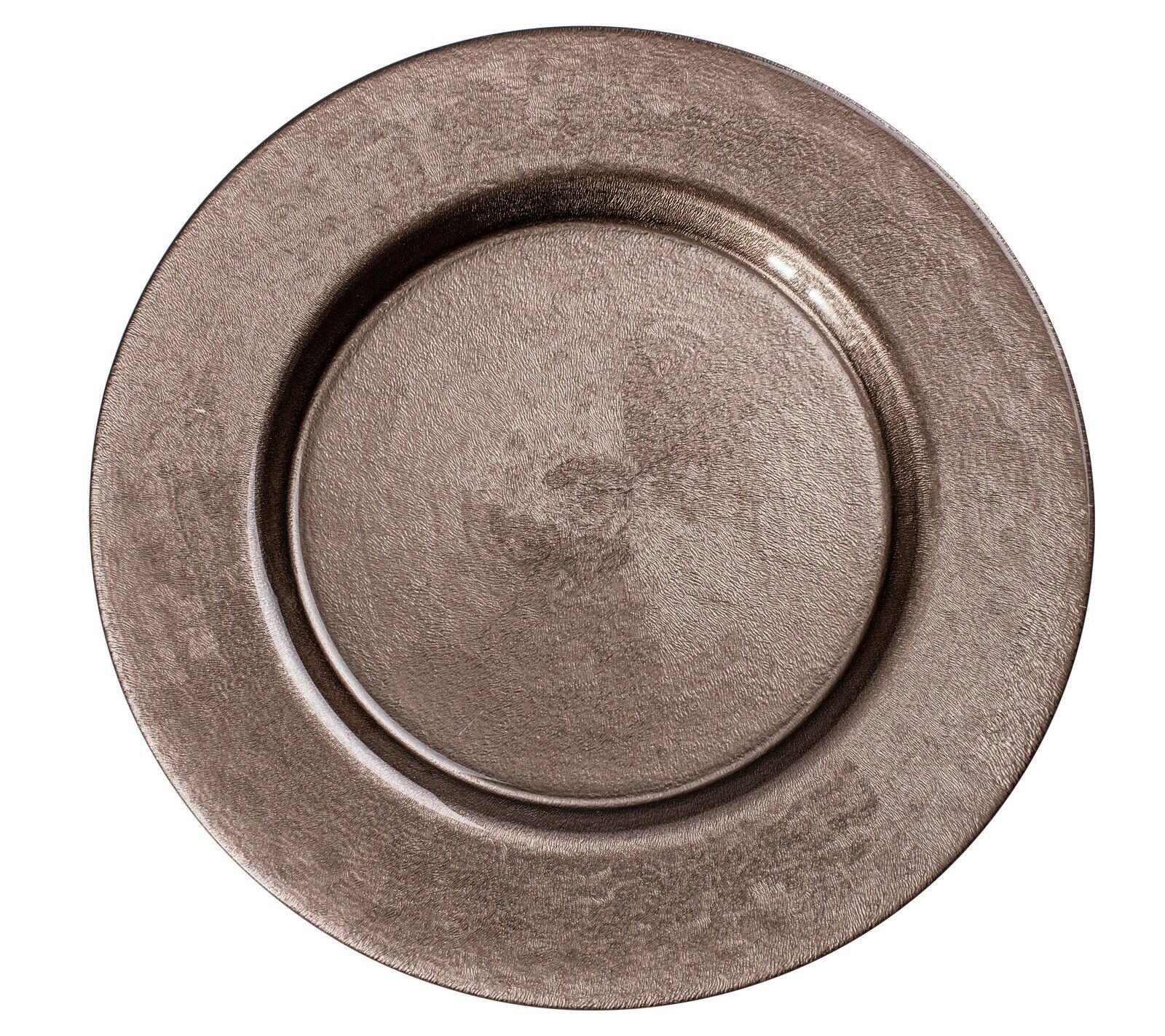 Runder, hellbrauner Platzteller aus der Vogelperspektive