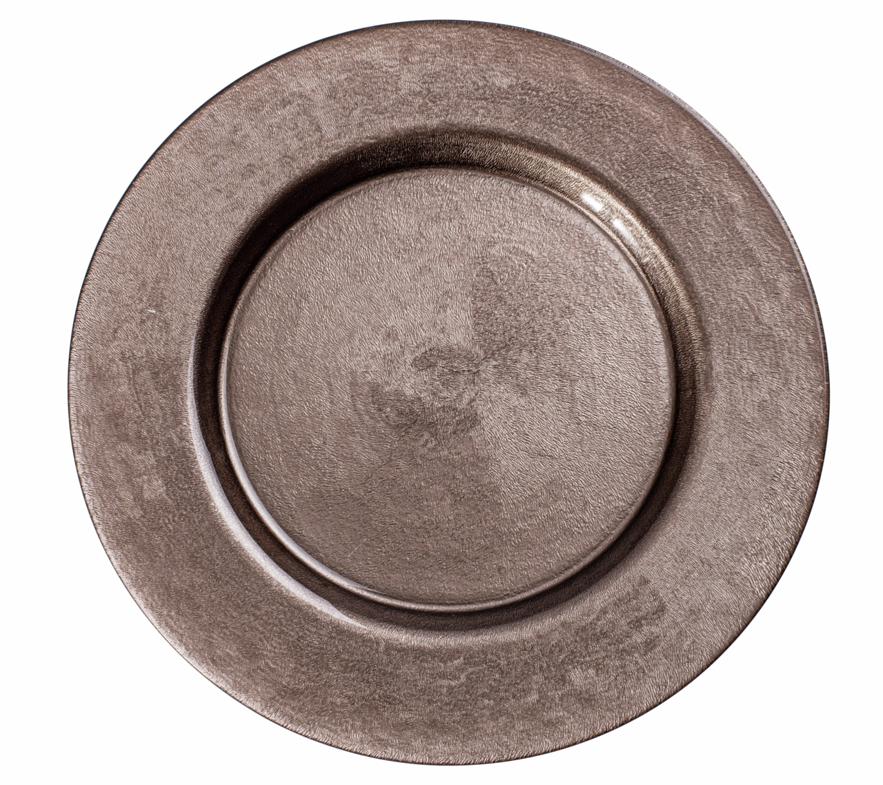 Runder, hellbrauner Platzteller aus der Vogelperspektive