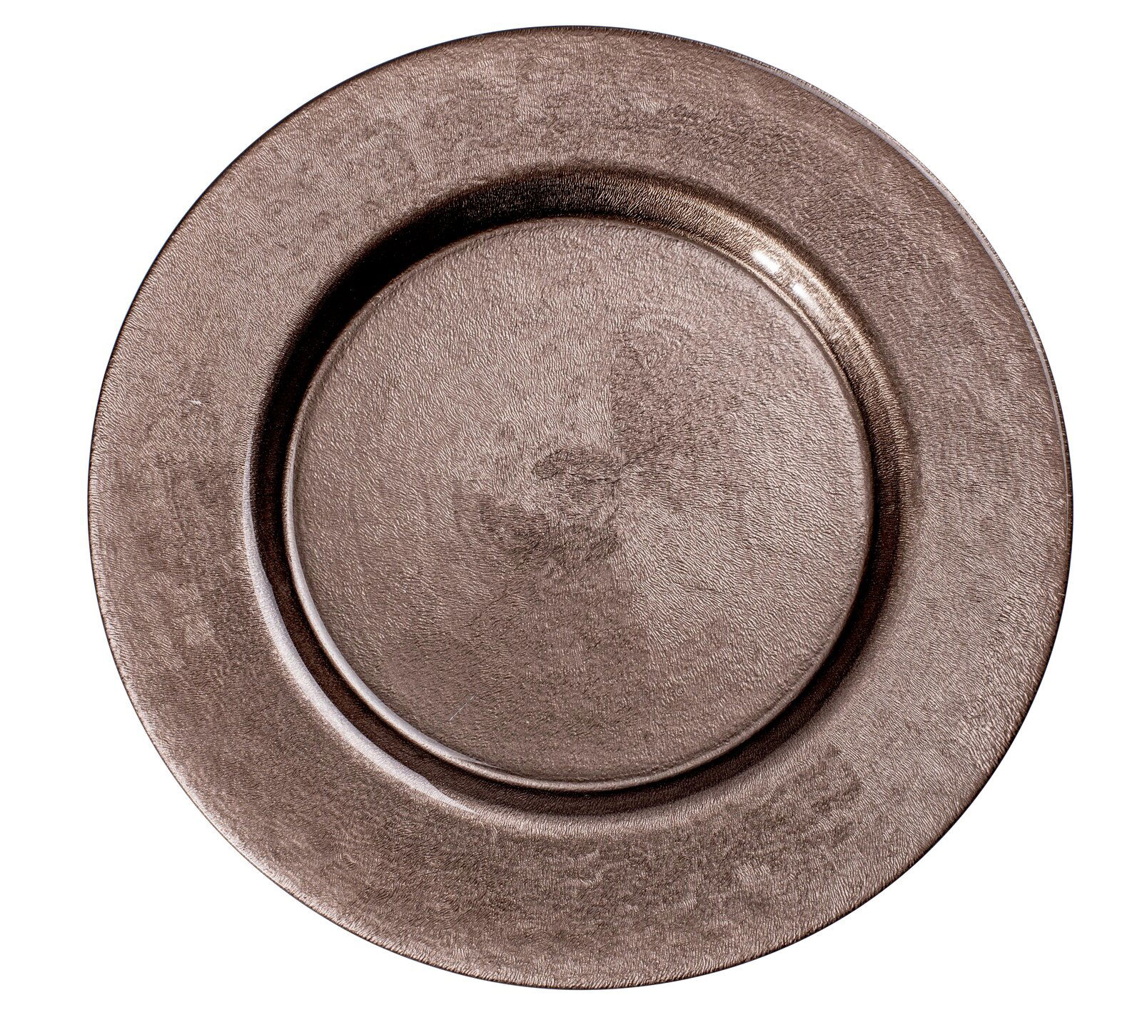 Runder, hellbrauner Platzteller aus der Vogelperspektive
