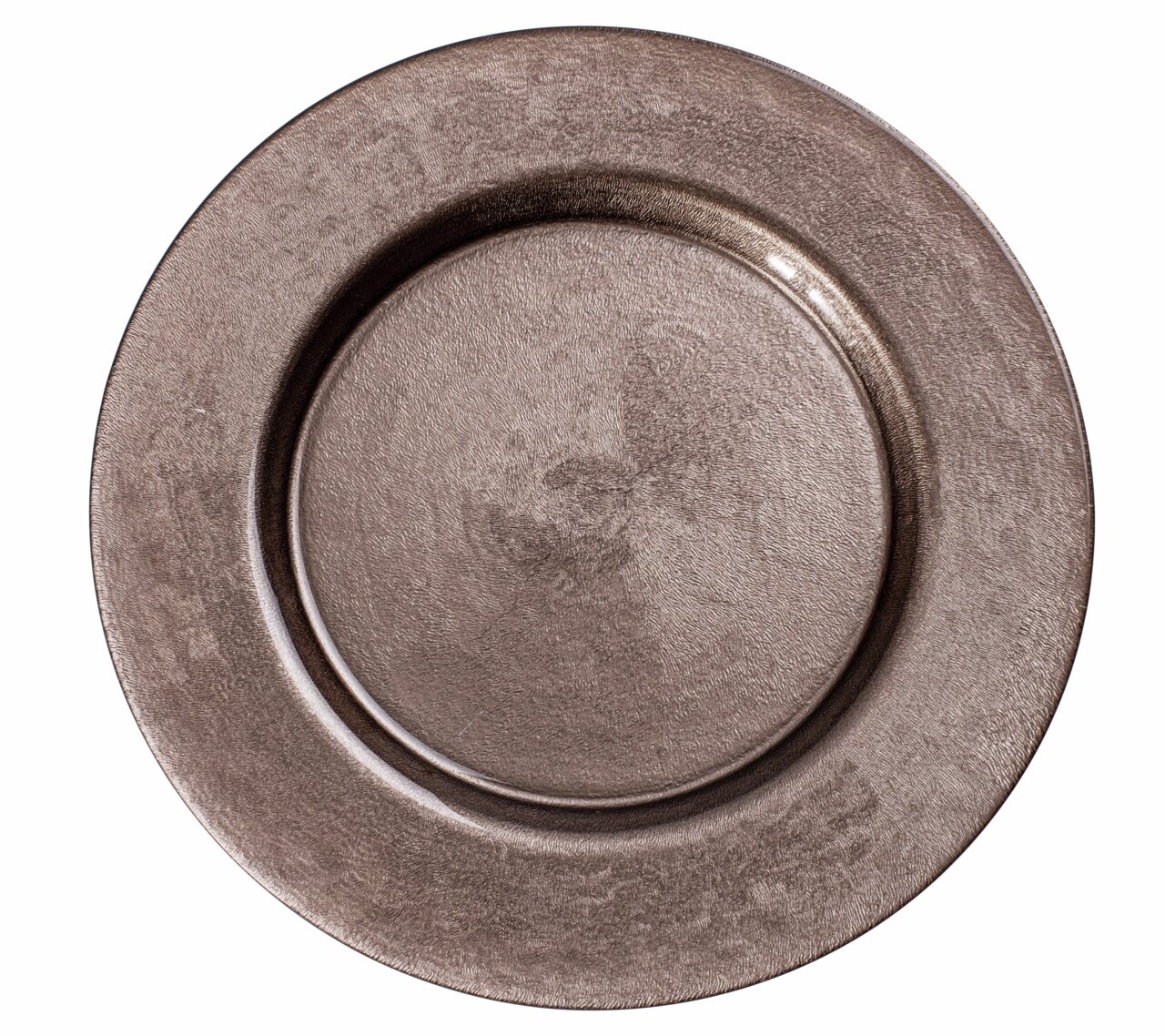Runder, hellbrauner Platzteller aus der Vogelperspektive