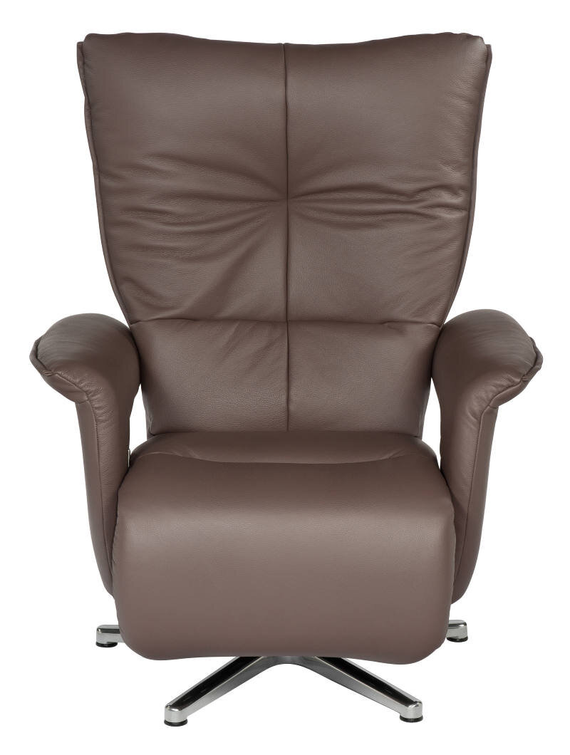 Himolla Fernsehsessel 7533 EASY SWING Brauner Fernsehsessel aus Leder mit hoher Rückenlehne und Armlehnen, Vorderansicht