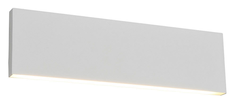 Moderne, rechteckige Wandleuchte Concha in Weiß, seitliche Perspektive