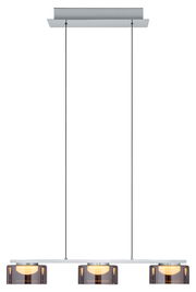 Moderne LED-Pendelleuchte DUNE mit drei Leuchtkörpern, Ansicht von vorne.