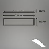 Rechteckige Badleuchte Panel in Weiß, 780mm x 180mm x 65mm, seitliche Perspektive