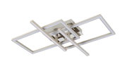 Moderne LED-Deckenleuchte mit geometrischem Design, seitliche Perspektive