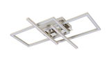 Moderne LED-Deckenleuchte mit geometrischem Design, seitliche Perspektive