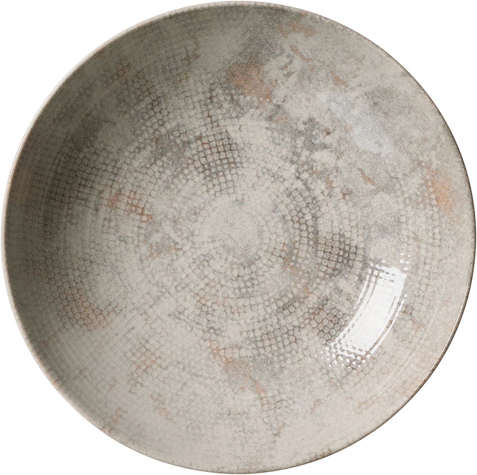 Ritzenhoff & Breker Suppenteller CECINA beige Tiefer Teller mit perlenartigem Muster, Draufsicht